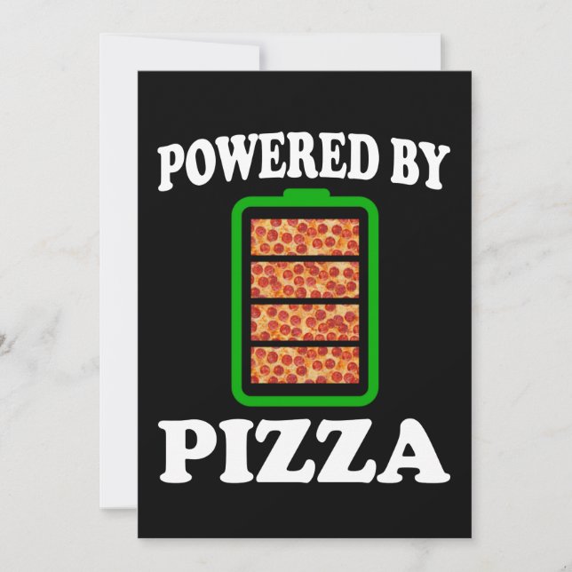 Invitación Impulsado Por Pizza - Pizza Divertida (Anverso)