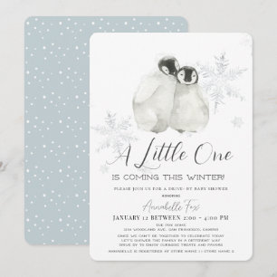 Invitación Impulsión azul de copo de nieve en invierno por Ba