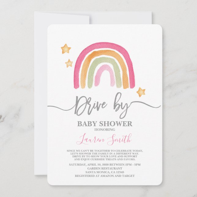 Invitación Impulso arco iris de Baby Shower (Anverso)