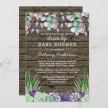 Impulso De Baby Shower Rustic Succults