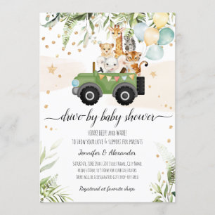 Invitación Impulso de Baby Shower Safari Animal Social DIposi