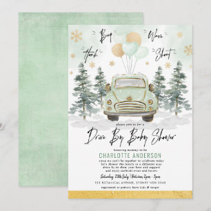 Invitación Impulso De Oro De La Verdor De Invierno Por Baby S