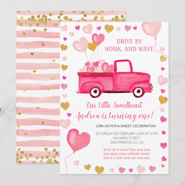 Invitación Impulso de Valentine Baby Shower (Anverso / Reverso)