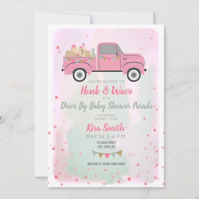 Invitación Impulso del Chica de distanciamiento social del de (Anverso)