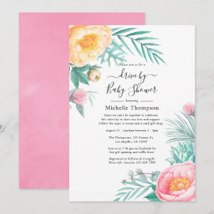 Invitación Impulso Floral Tropical Pastel Por Ducha