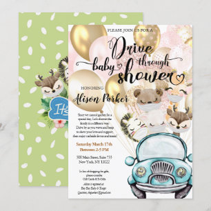 Invitación Impulso por Baby Shower para BOY   Safari Friends
