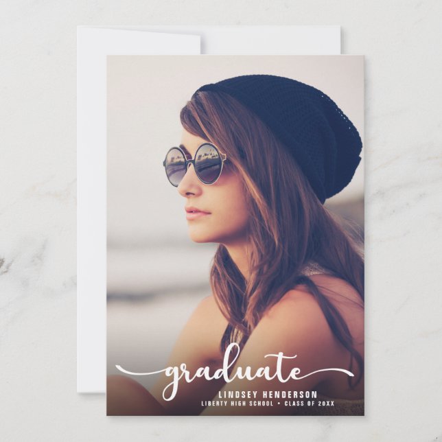 Invitación Impulso por foto manuscrita blanca del partido de  (Anverso)