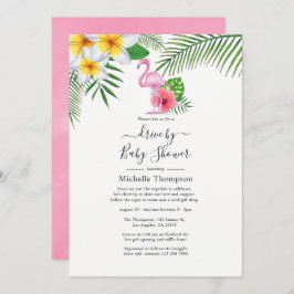 Invitación Impulso Tropical Rosa Flamingo Por Ducha