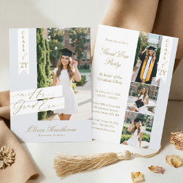 Invitación In Her Grad Era Elegant Photo Graduation Party