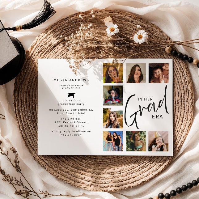 Invitación In Her Grad Era Photo Collage Graduation (Subido por el creador)