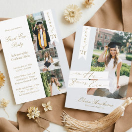 Invitación In Her Senior Era Elegant Photo Graduation Party