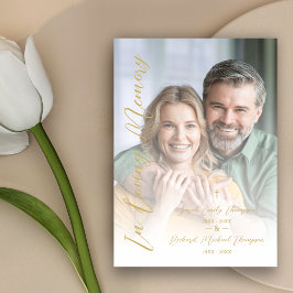 Invitación In Loving Memory Elegant Custom Couple's Funeral 