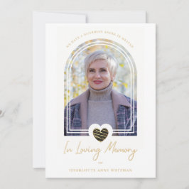 Invitación In Loving Memory Photo Black Heart Arch Effect