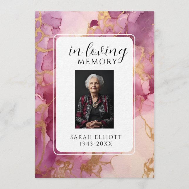Invitación In Loving Memory with Photo | Personal (Anverso)