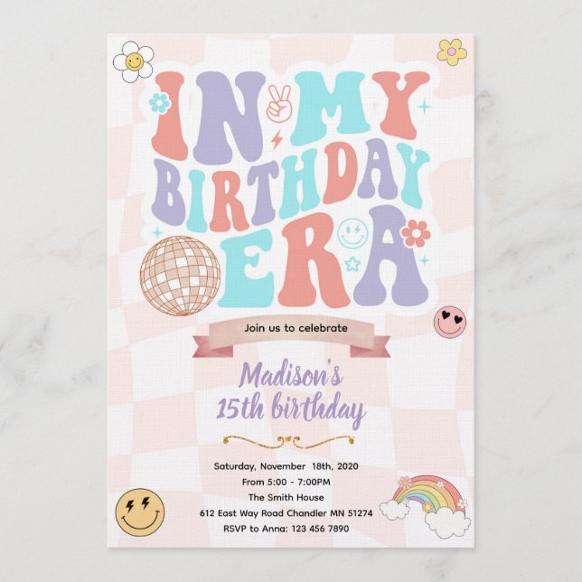 Invitación In My Birthday Era Party Invitation (Anverso)