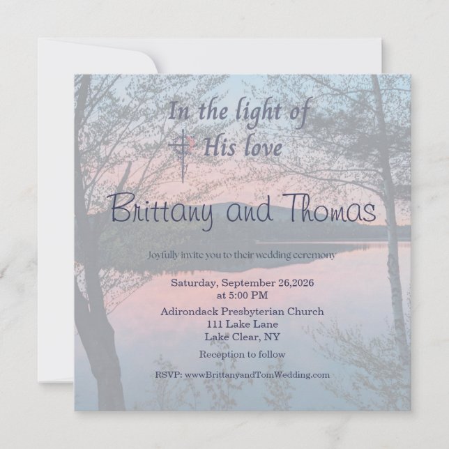 Invitación In the Light of His Love Photo Wedding Invitation (Anverso)