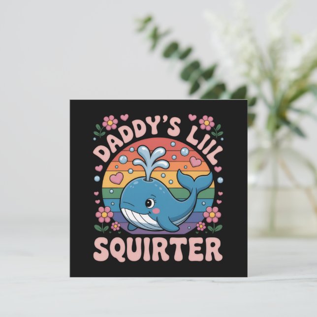 Invitación Inappropriate Daddy's Lil Squirter Embarrassing (Anverso de pie)