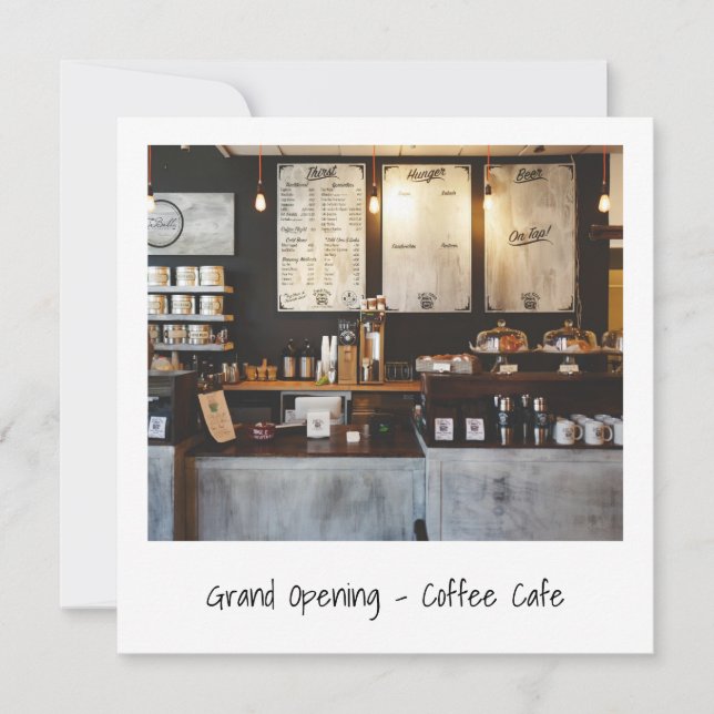 Invitación Inauguración de tienda de fotografía instantánea ú (Anverso)