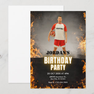 Invitación Incendio cinematográfico moderno cumpleaños de fot