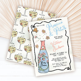 Invitación Incensión de Baby Shower de Presecco y Petals dibu