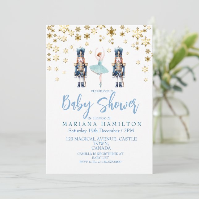 Invitación Incentivo neutral de género Baby Shower (Anverso de pie)