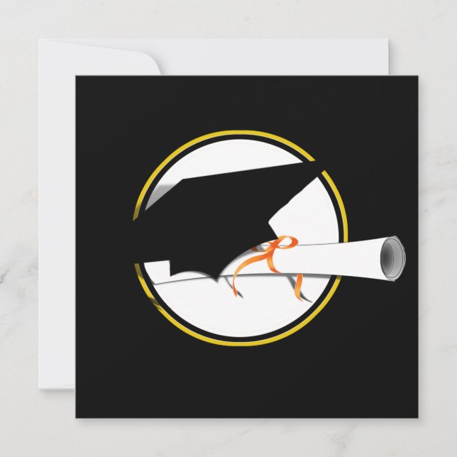 Invitación Inclinación de la tapa de grad sobre fondo negro (Anverso)