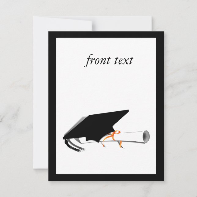 Invitación Inclinación del tapón de graduación con diploma en (Anverso)