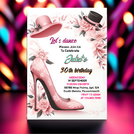 Invitación Incluso Shoe Stylish Adult Ladies Noche 30 cumplea