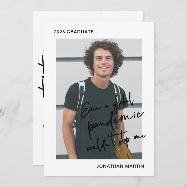 Invitación Incluso una fiesta de graduación fotográfica pande (Anverso / Reverso)