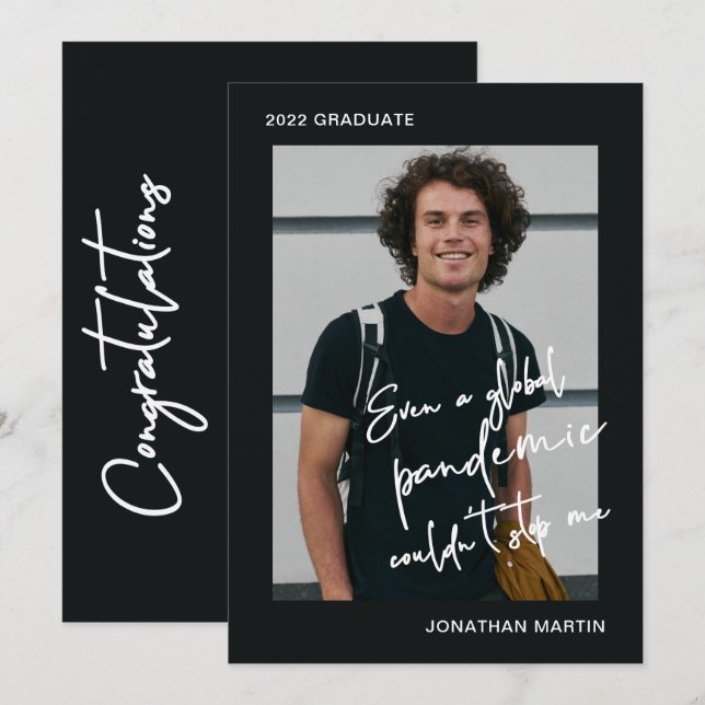 Invitación Incluso una fiesta de graduación fotográfica pande (Anverso / Reverso)