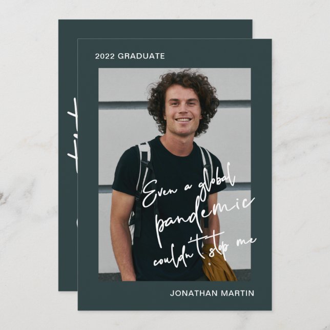 Invitación Incluso una pandemia de una foto en la fiesta de g (Anverso / Reverso)