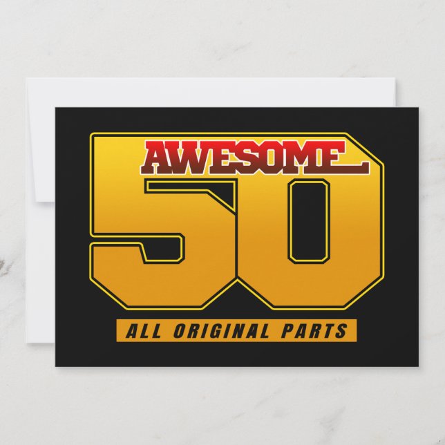 Invitación Increíble 50 Años Cumpleaños Aniversario (Anverso)