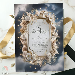 Invitación Increíble Boda de caligrafía de luces mágicas