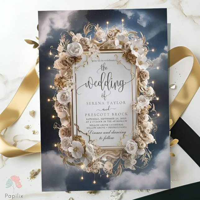 Invitación Increíble Boda de caligrafía de luces mágicas (Subido por el creador)