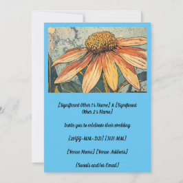 Invitación Increíble Boda de dibujo de tuétano amarillo