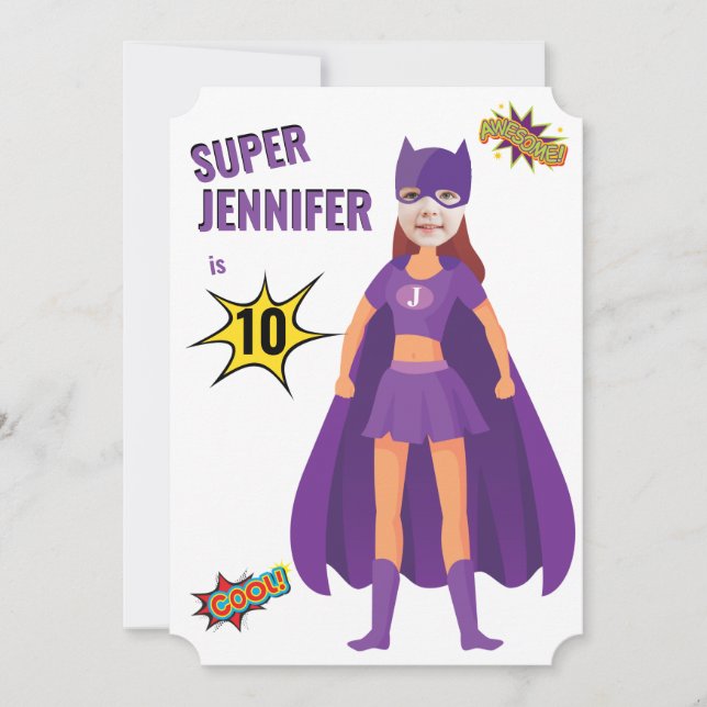 Invitación Increíble cumpleaños de superhéroes (Anverso)