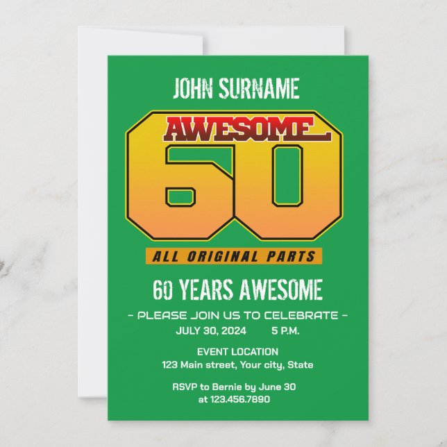 Invitación Increíble fiesta de cumpleaños número 60 con todas (Anverso)