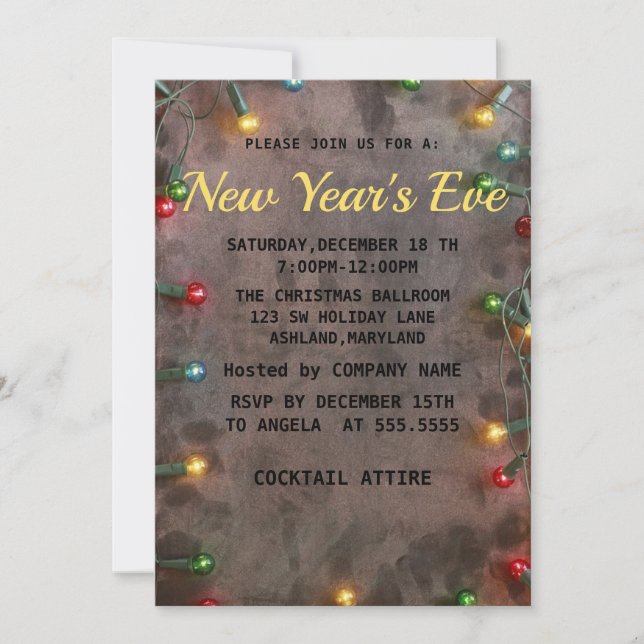 Invitación Increíble, Guay, Año Nuevo (Anverso)