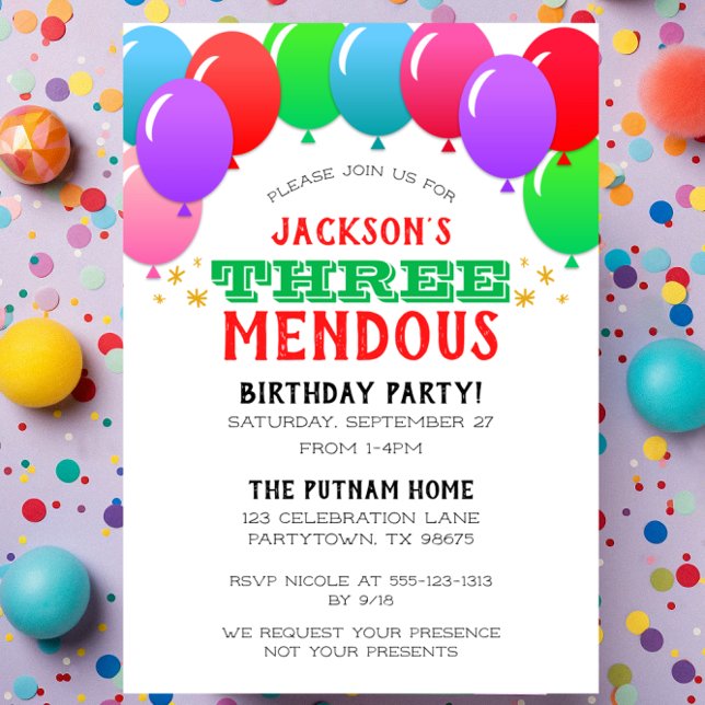 Invitación Increíble pancarta de globos de cumpleaños número  (Subido por el creador)