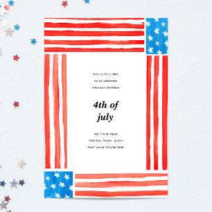 Invitación Independencia pintada 4 de julio Fiesta