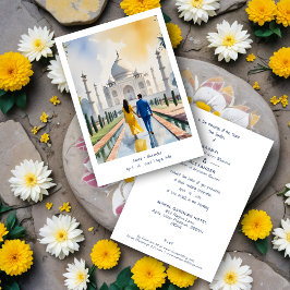 Invitación India Agra Taj Mahal Romantic Cityscape Wedding 