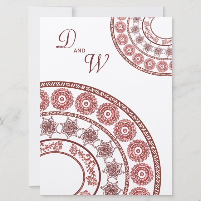 Invitación india de la boda de Mehendi de la (Anverso)