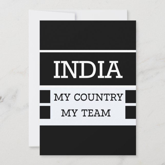 Invitación India My Country My Team Concept (Anverso)