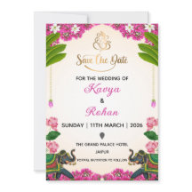 Invitación India para Guardar la Fecha de la Boda