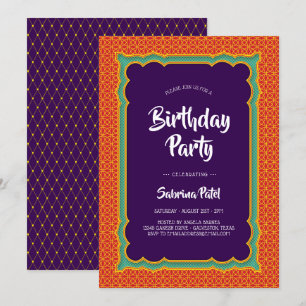Invitación India Patterns Birday Party 3