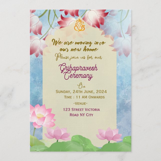 Invitación Indian Housewarming Invitations  (Anverso)