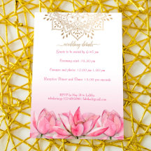 Indian wedding details RSVP lotus gold mandala
