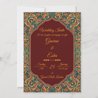 Invitación Indian Wedding Invitation (Mughal Version)
