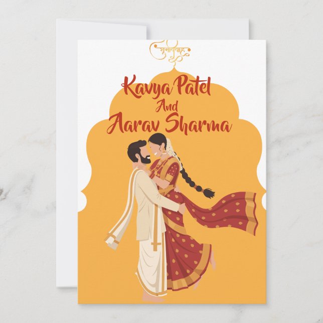 Invitación Indian Wedding Invitations for USA (Anverso)