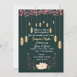 Invitación Indian Wedding Sangeet Night Ceremony Invitations